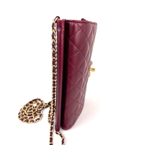 Chanel Crossing Times Medium Flap Quilted Red Lambskin Shoulder Bag - Picture 9 of 12